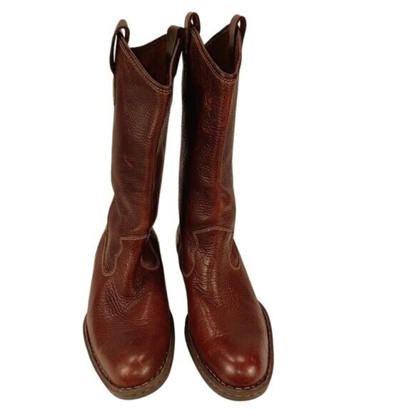Born Western Tall Riding Boots Pull-On Brown Soft Leather Shoes Womens Size 11 - Picture 10 of 16